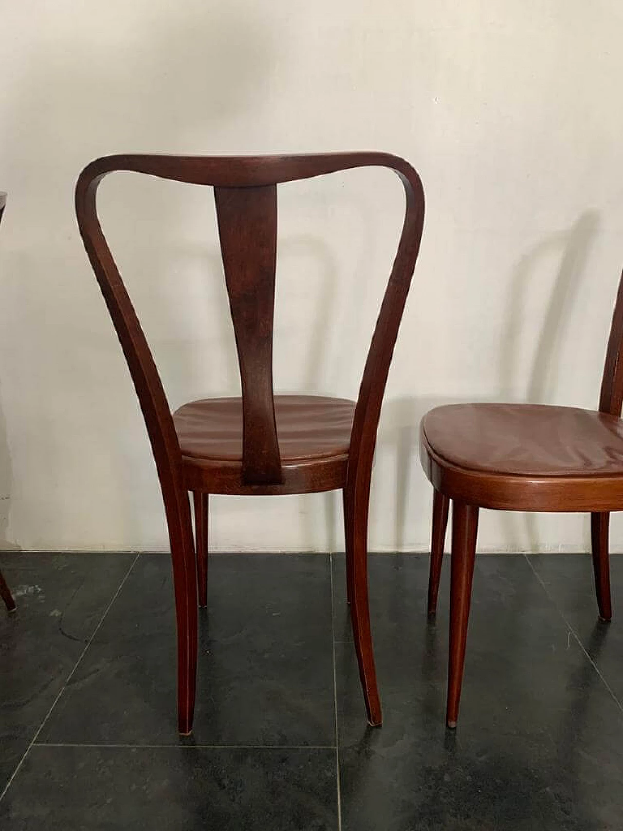 6 Dining chairs with leatherette seat by Pirelli Sapsa, 1950s 1201314