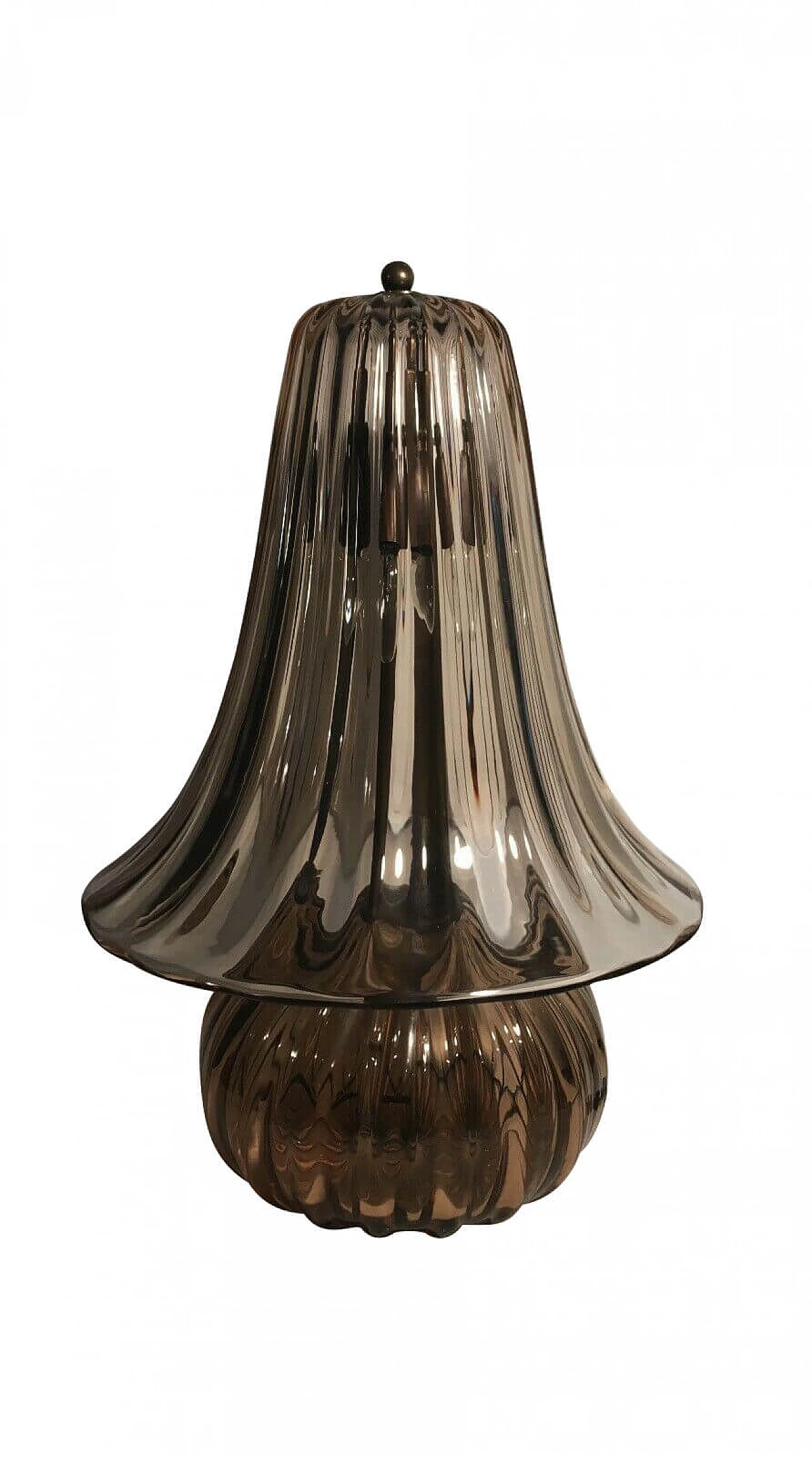 Lampada da tavolo in vetro soffiato di Murano di Venini, anni '50 1201516