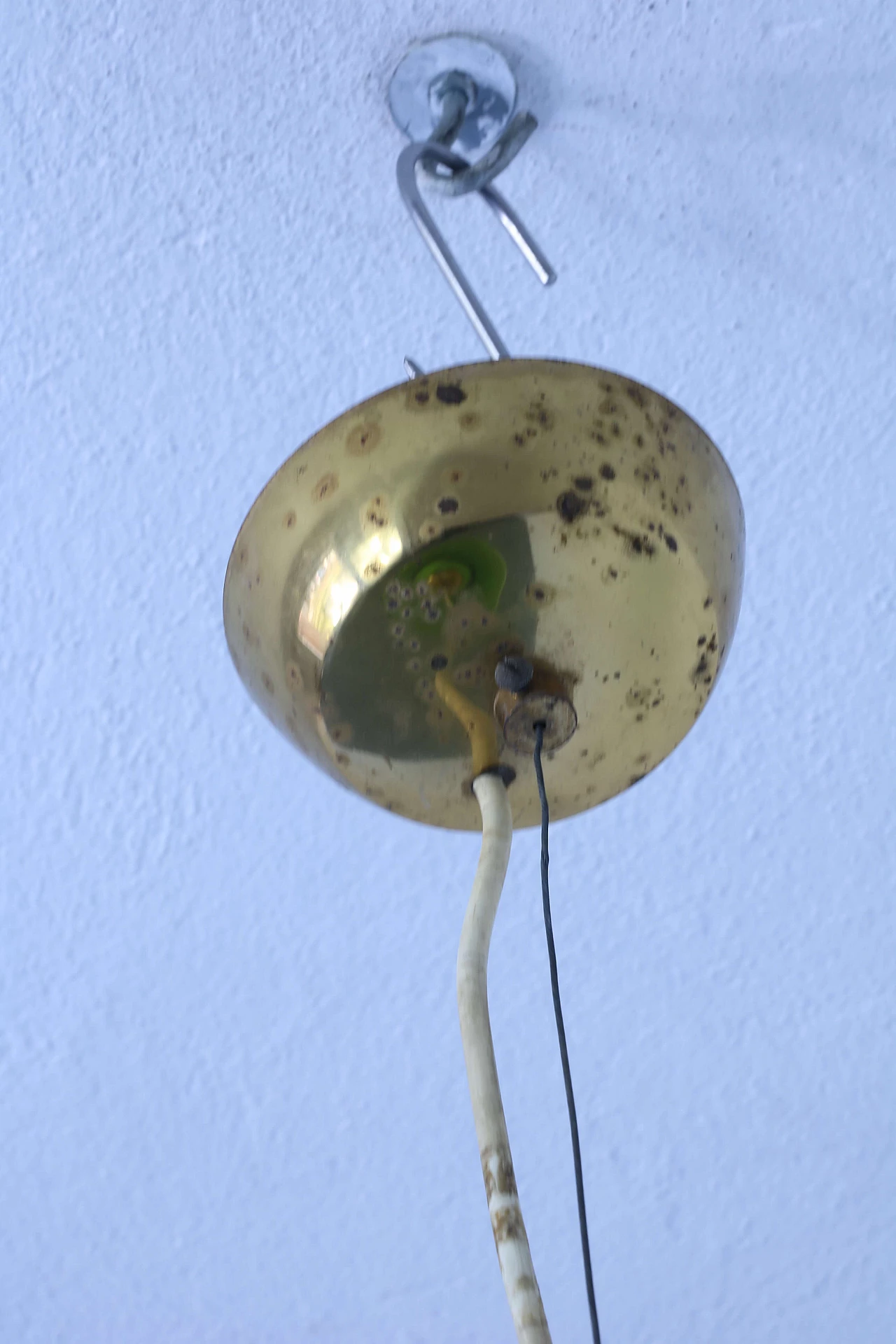 Lampadario in vetro verde, anni '50 1201799