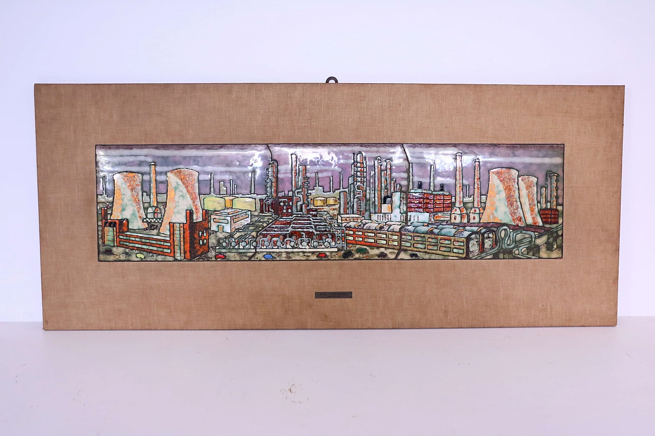 Coppia di quadri in rame smaltato, anni '40 1202133