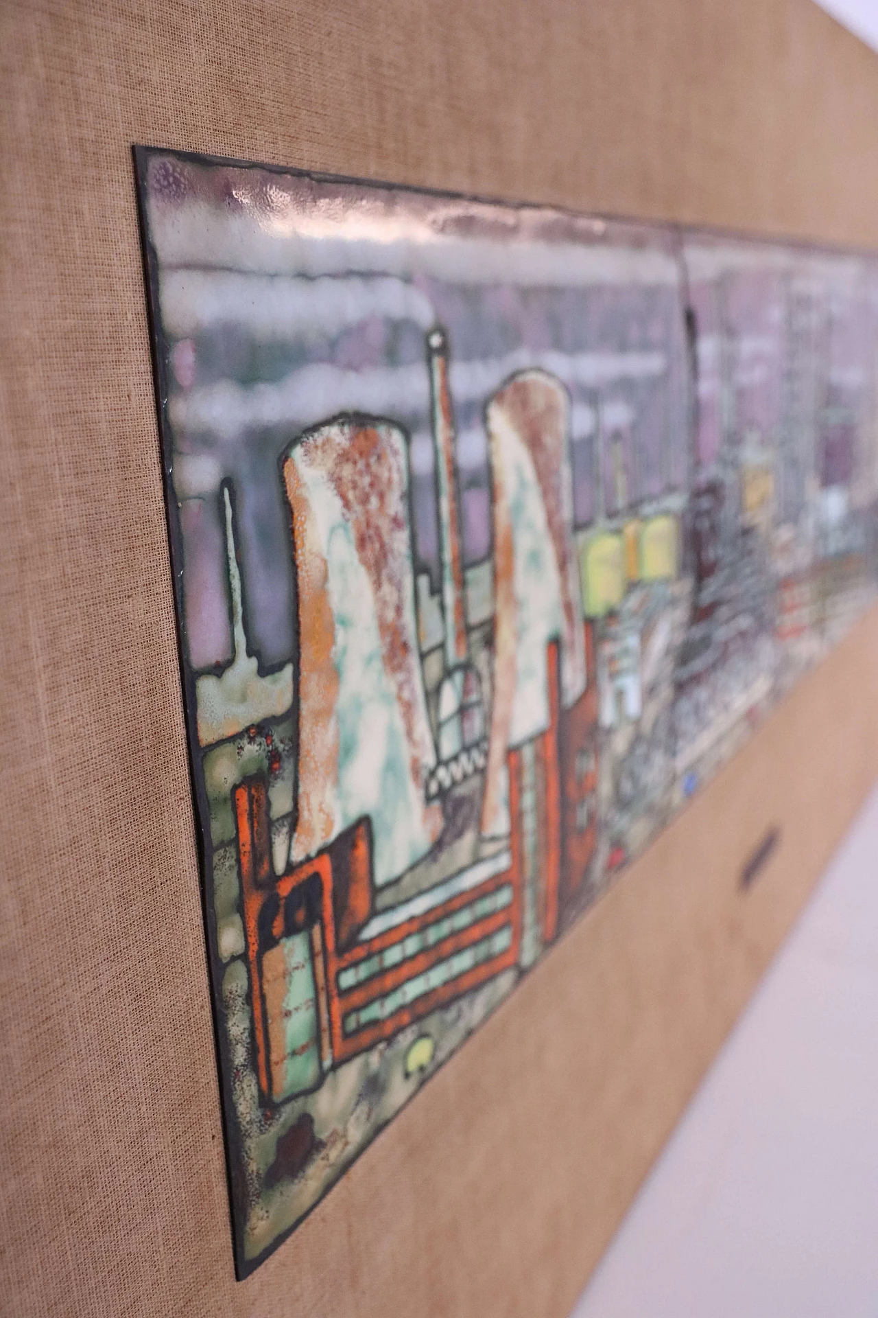 Coppia di quadri in rame smaltato, anni '40 1202135