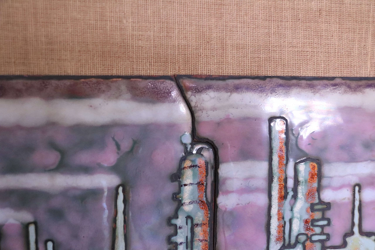 Coppia di quadri in rame smaltato, anni '40 1202136