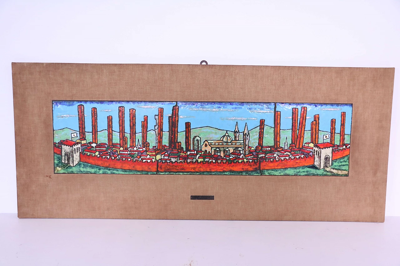 Coppia di quadri in rame smaltato, anni '40 1202138