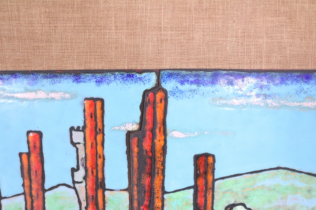 Coppia di quadri in rame smaltato, anni '40 1202140