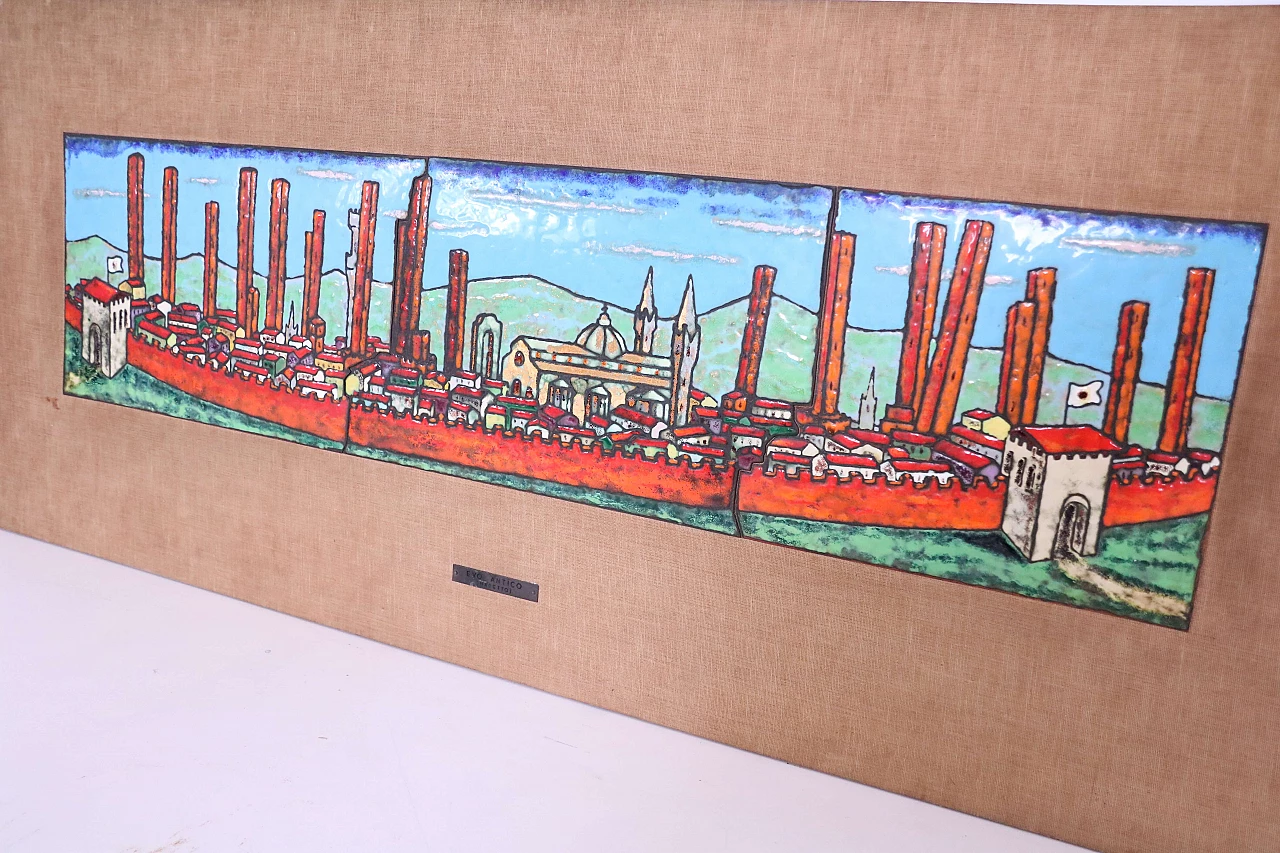 Coppia di quadri in rame smaltato, anni '40 1202141