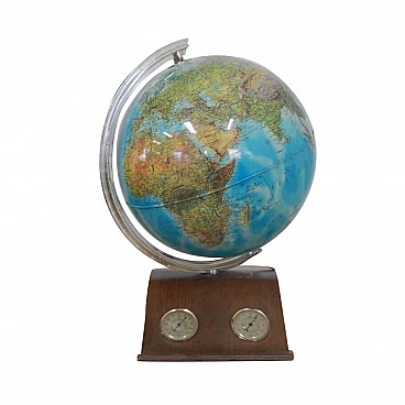 Globe with barometer and light by Ricoglobus, 70s
