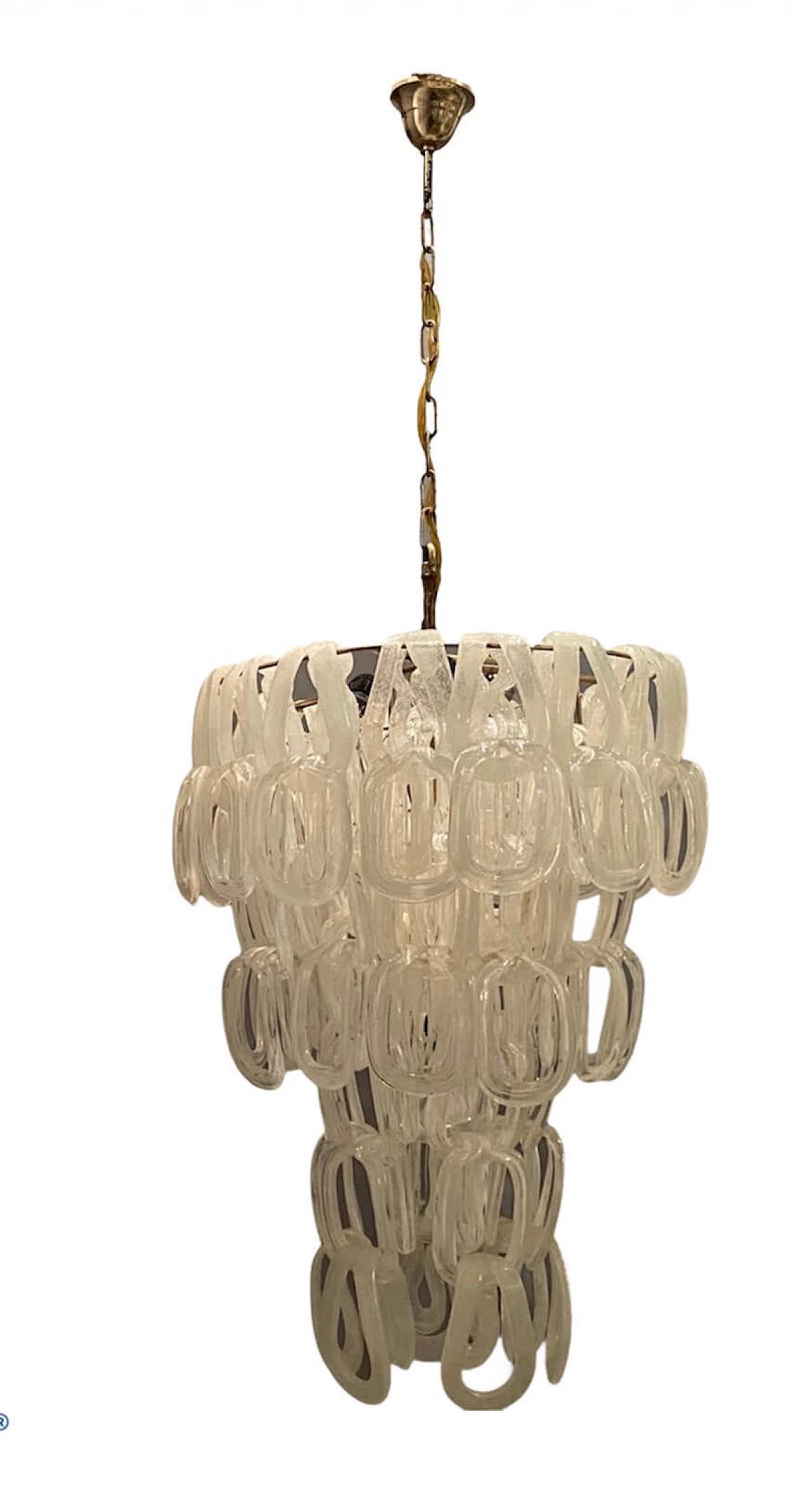 Giogali Murano glass chandelier by Angelo Mangiarotti for Vistosi, 1960s 1202301