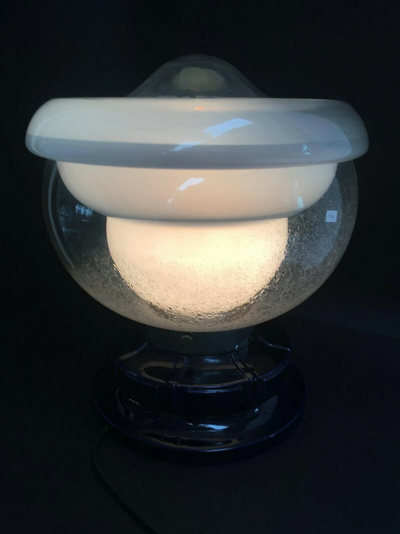 Table lamp in Murano glass and glazed terracotta, 60s 1202364