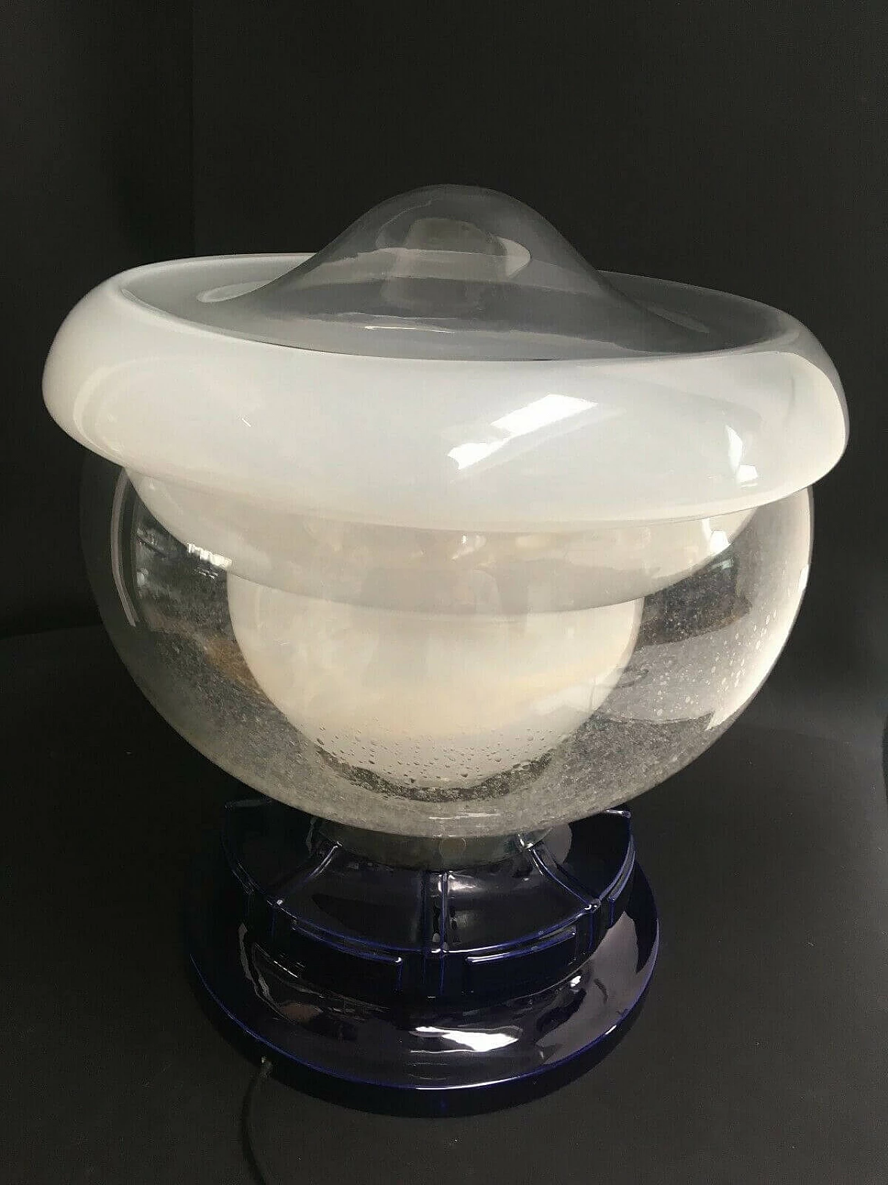 Table lamp in Murano glass and glazed terracotta, 60s 1202367