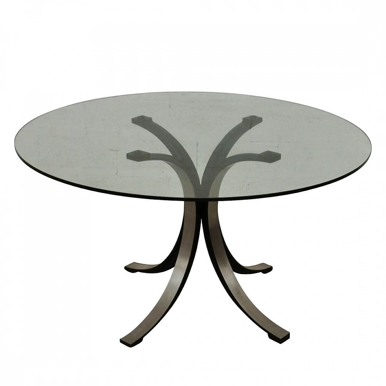 Round glass table T69 by Eugenio Gerli and Osvaldo Borsani for Tecno, 60s 1202561