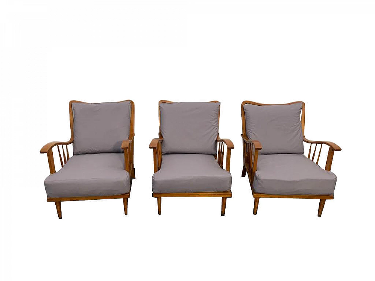 3 Armchairs in maple by Paolo Buffa, 1950s 1202619