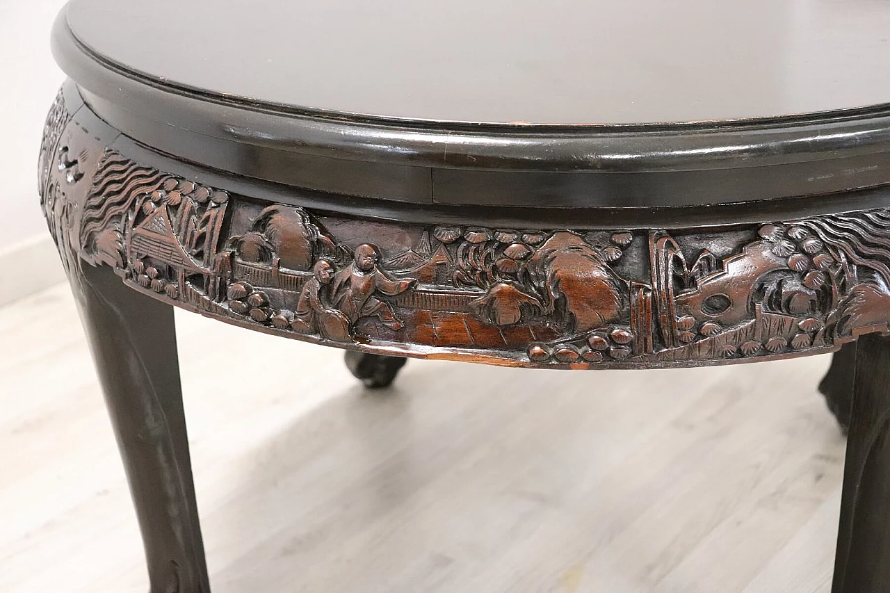 Round coffee table with oriental decoration, 20th century 1202650