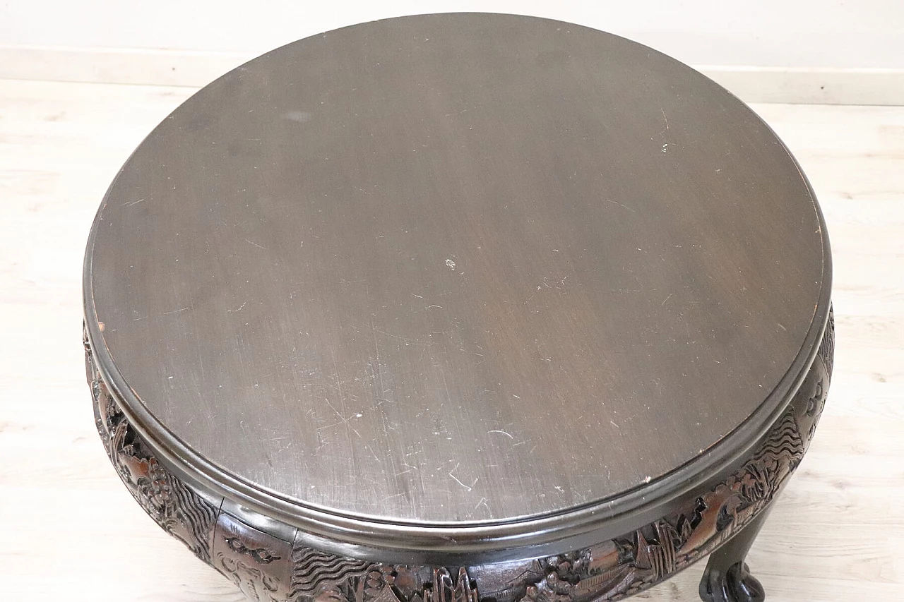 Round coffee table with oriental decoration, 20th century 1202653