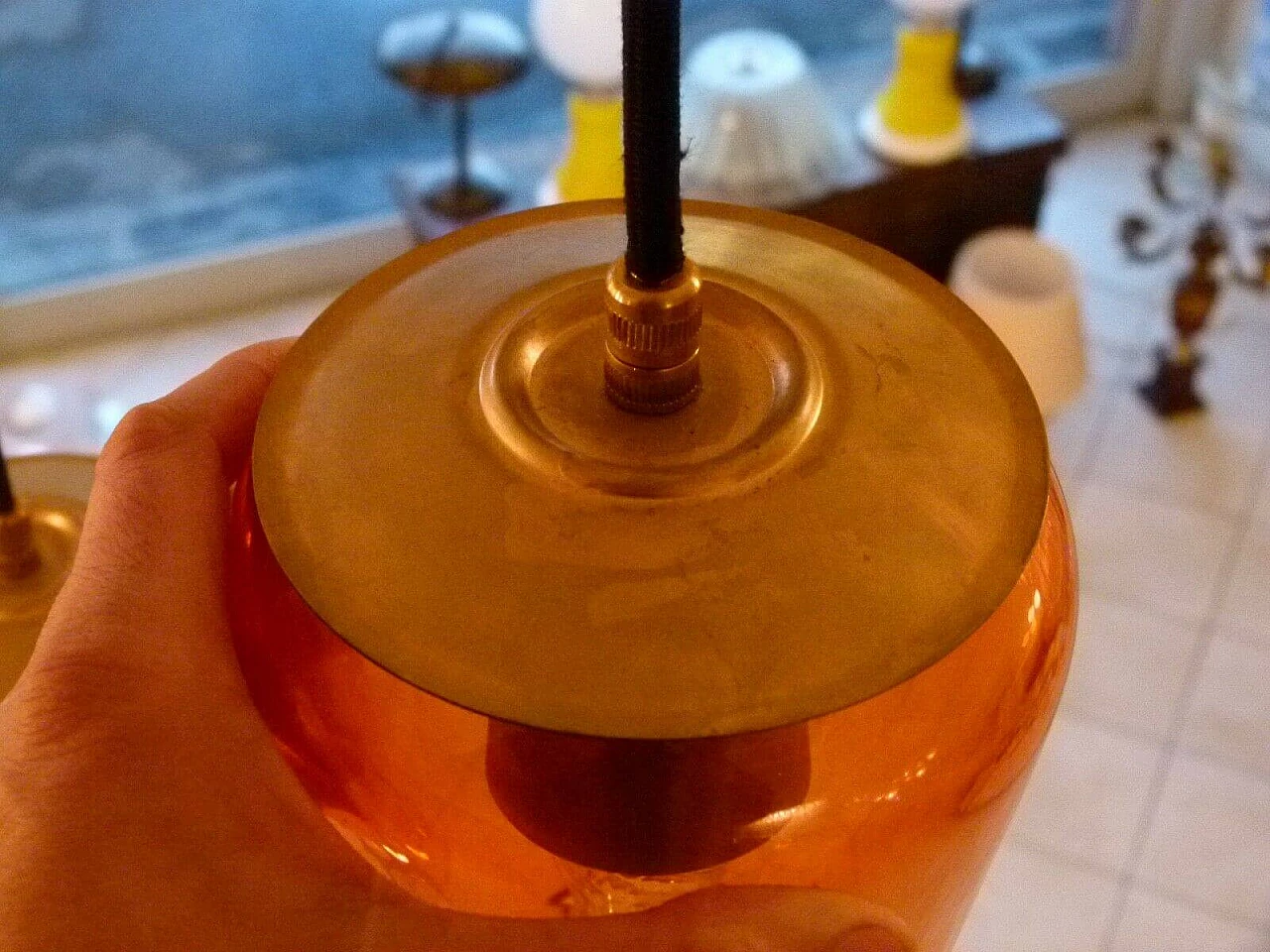 Lampadario in vetro di Murano di Flavio Poli per Seguso, anni '50 1202794