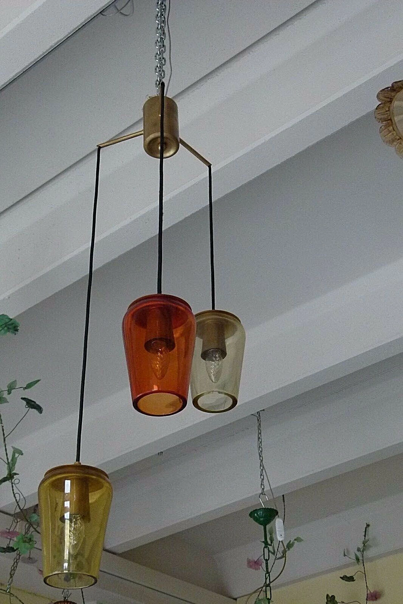 Lampadario in vetro di Murano di Flavio Poli per Seguso, anni '50 1202796