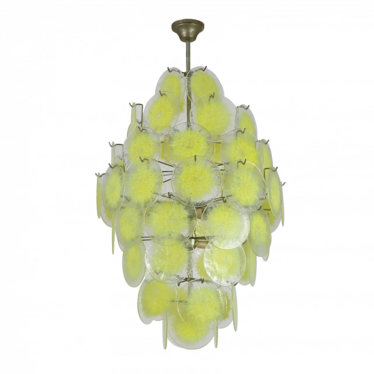 Chandelier with yellow glass discs, 1950s 1202866