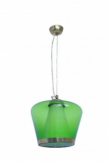 Green glass chandelier, 1950s
