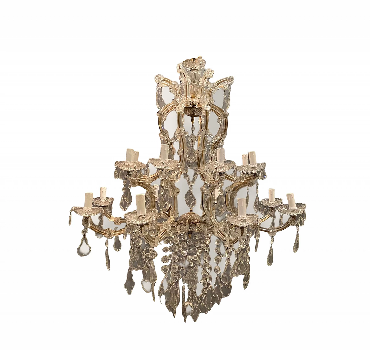 Large Italian Crystal Chandelier, 50s 1202913