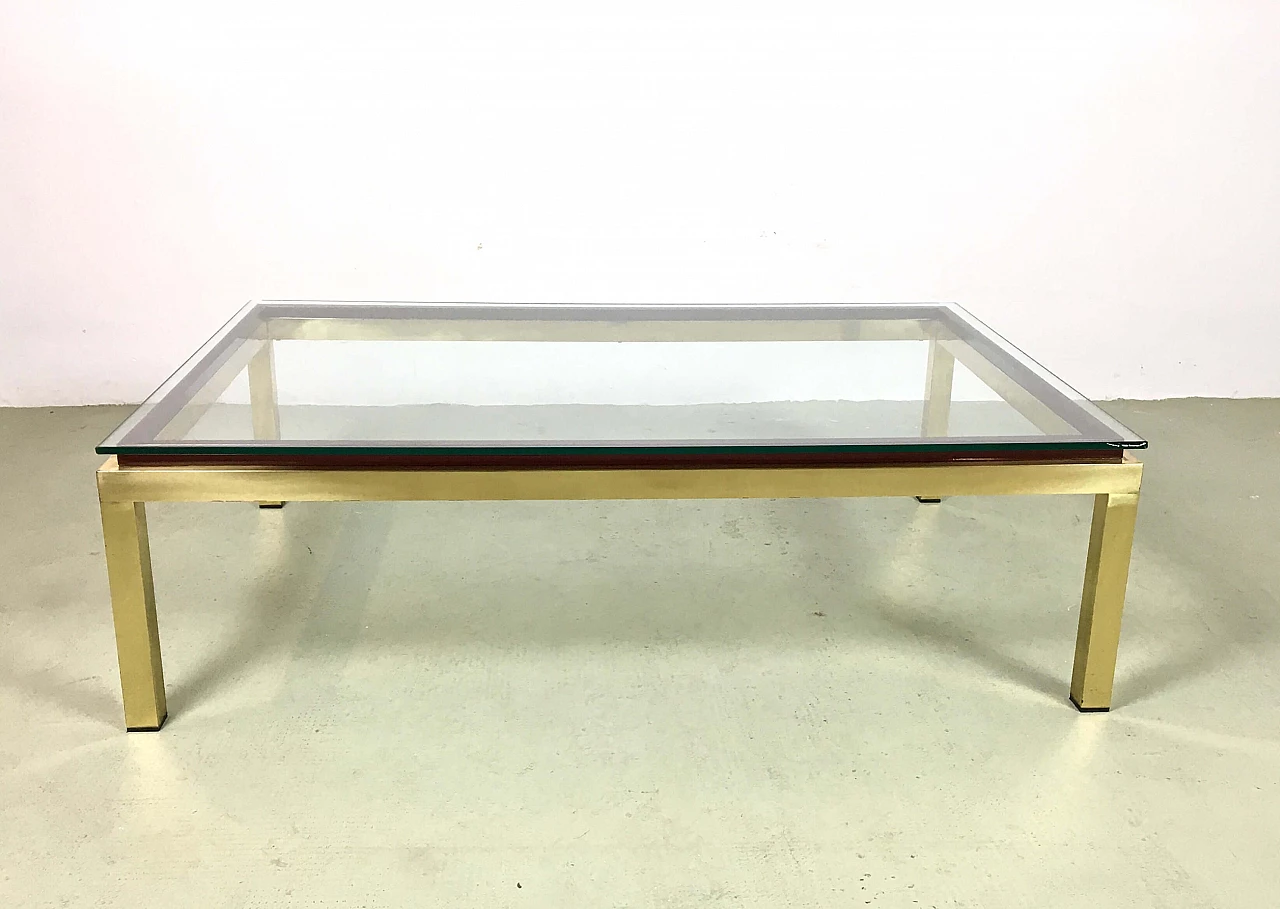 Coffee table in brass and glass, 1970s 1203142
