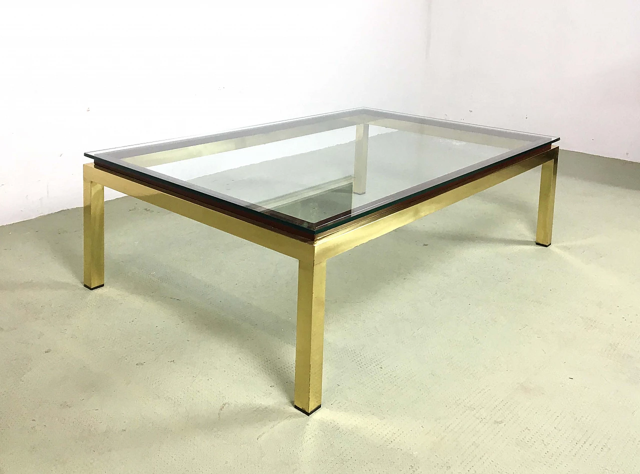 Coffee table in brass and glass, 1970s 1203143