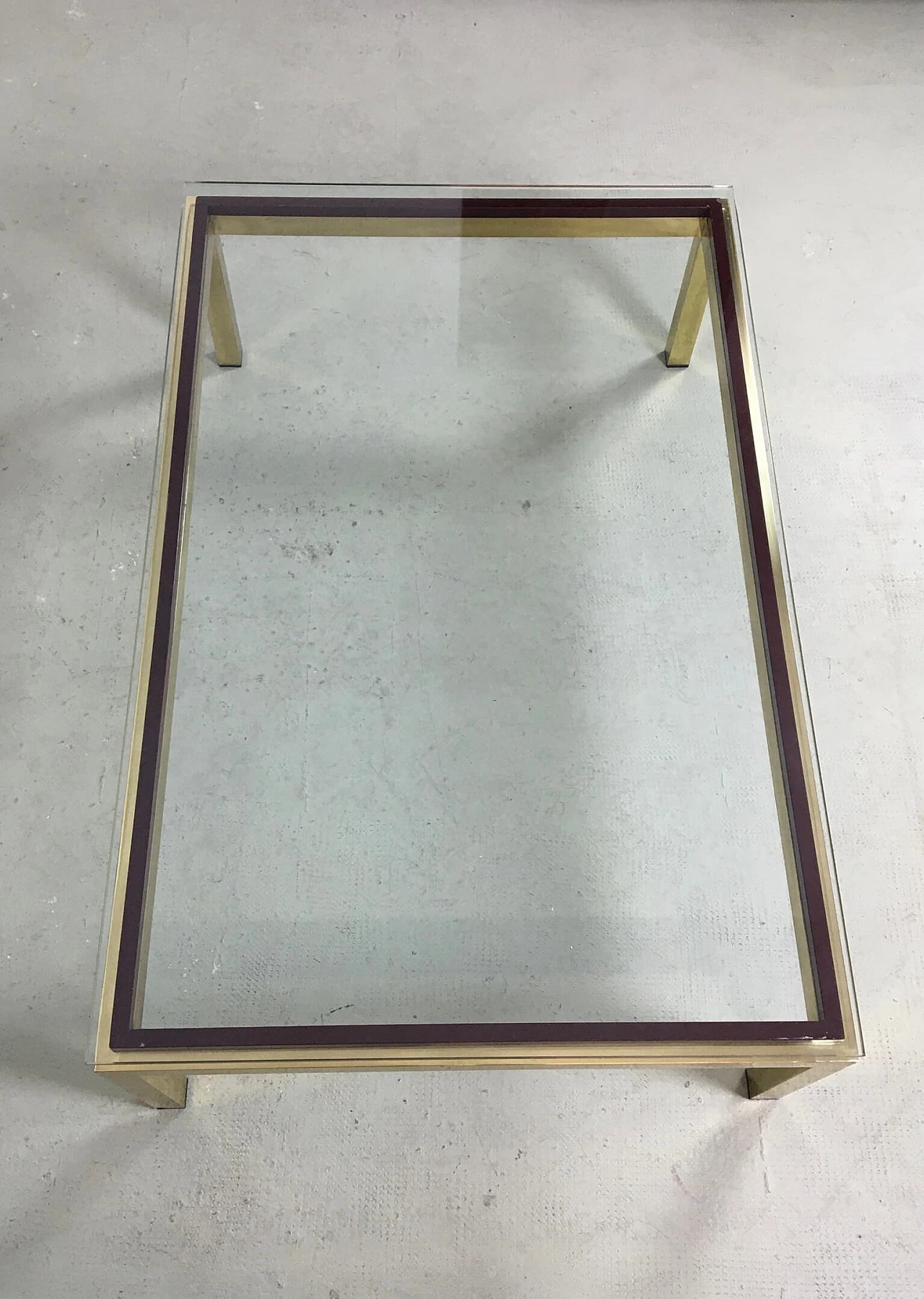 Coffee table in brass and glass, 1970s 1203145