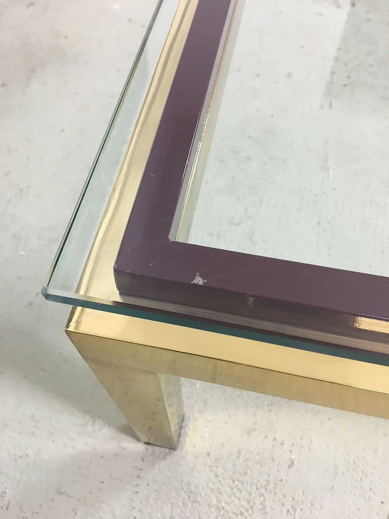 Coffee table in brass and glass, 1970s 1203146