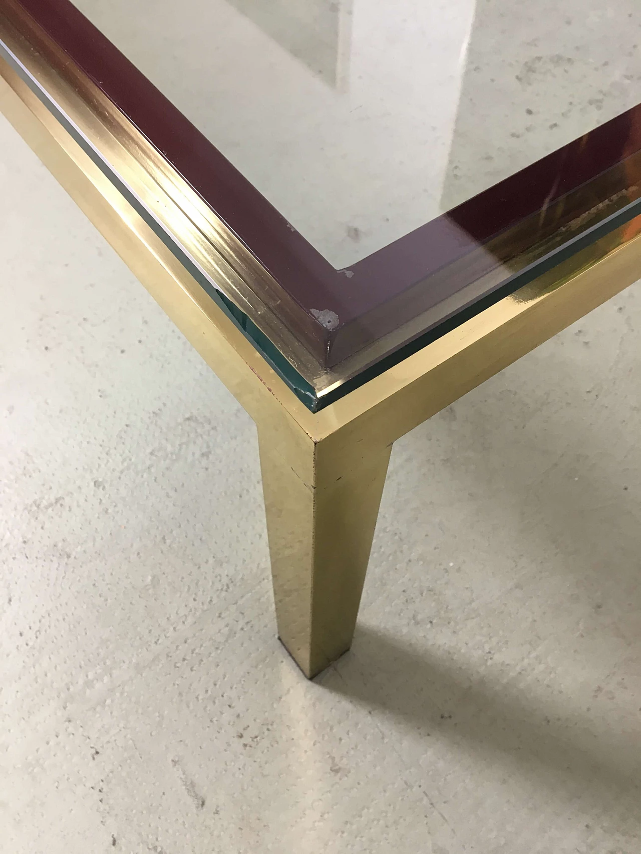Coffee table in brass and glass, 1970s 1203147