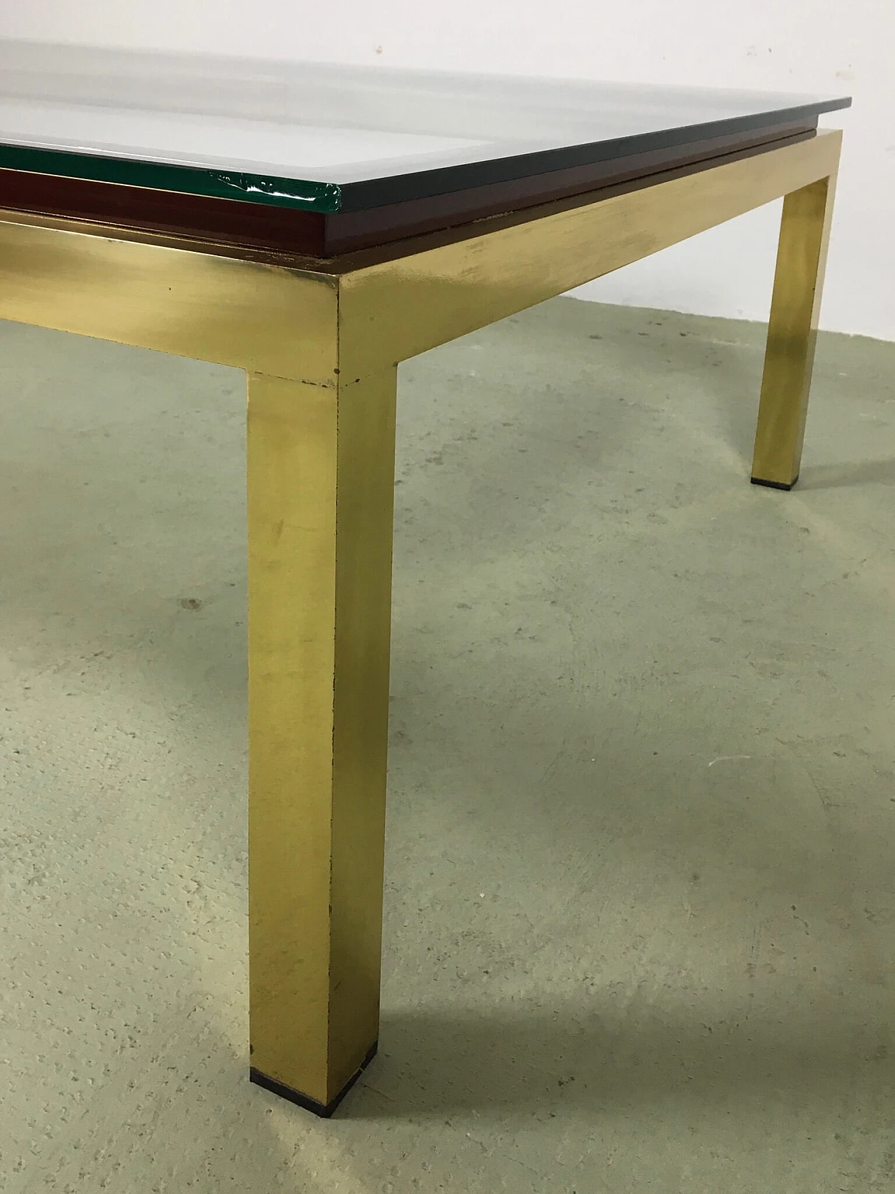 Coffee table in brass and glass, 1970s 1203148