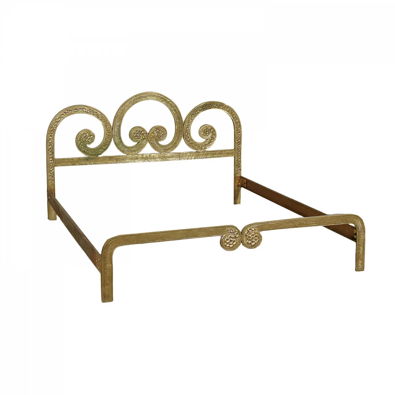 Double bed in brass by Angelo Brotto for Esperia 1203680