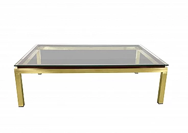 Coffee table in brass and glass, 1970s
