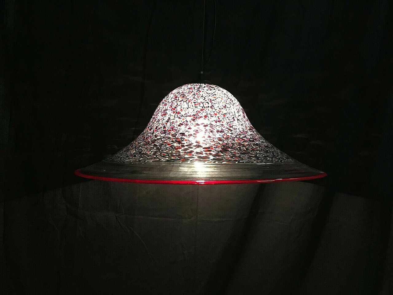 Neverrino Murano glass chandelier by Vistosi, 70s 1204274