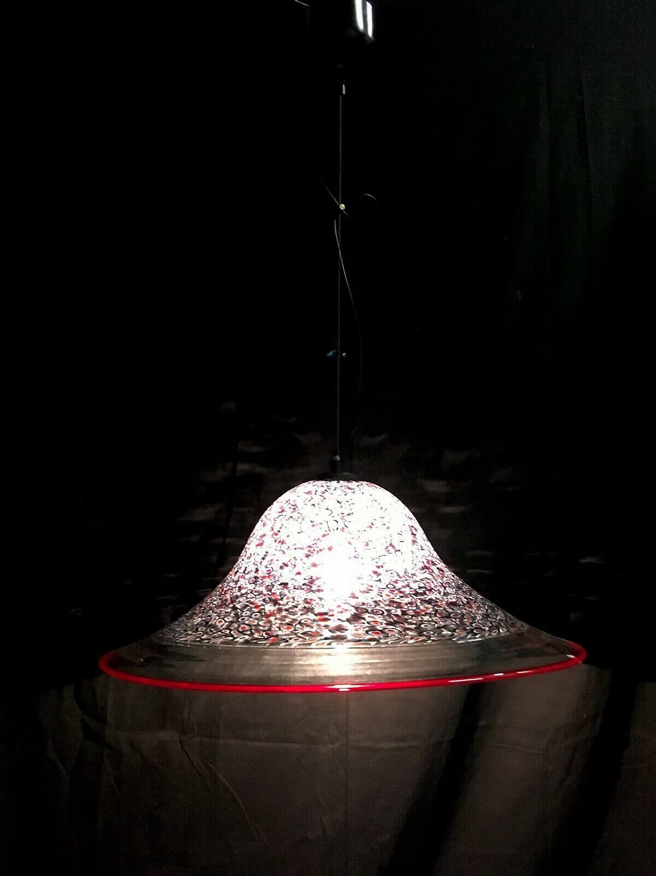 Neverrino Murano glass chandelier by Vistosi, 70s 1204275