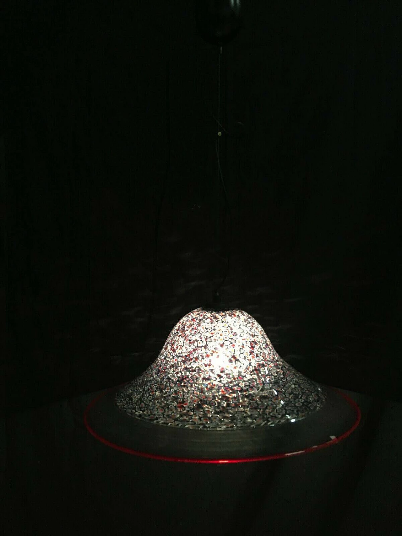 Neverrino Murano glass chandelier by Vistosi, 70s 1204276