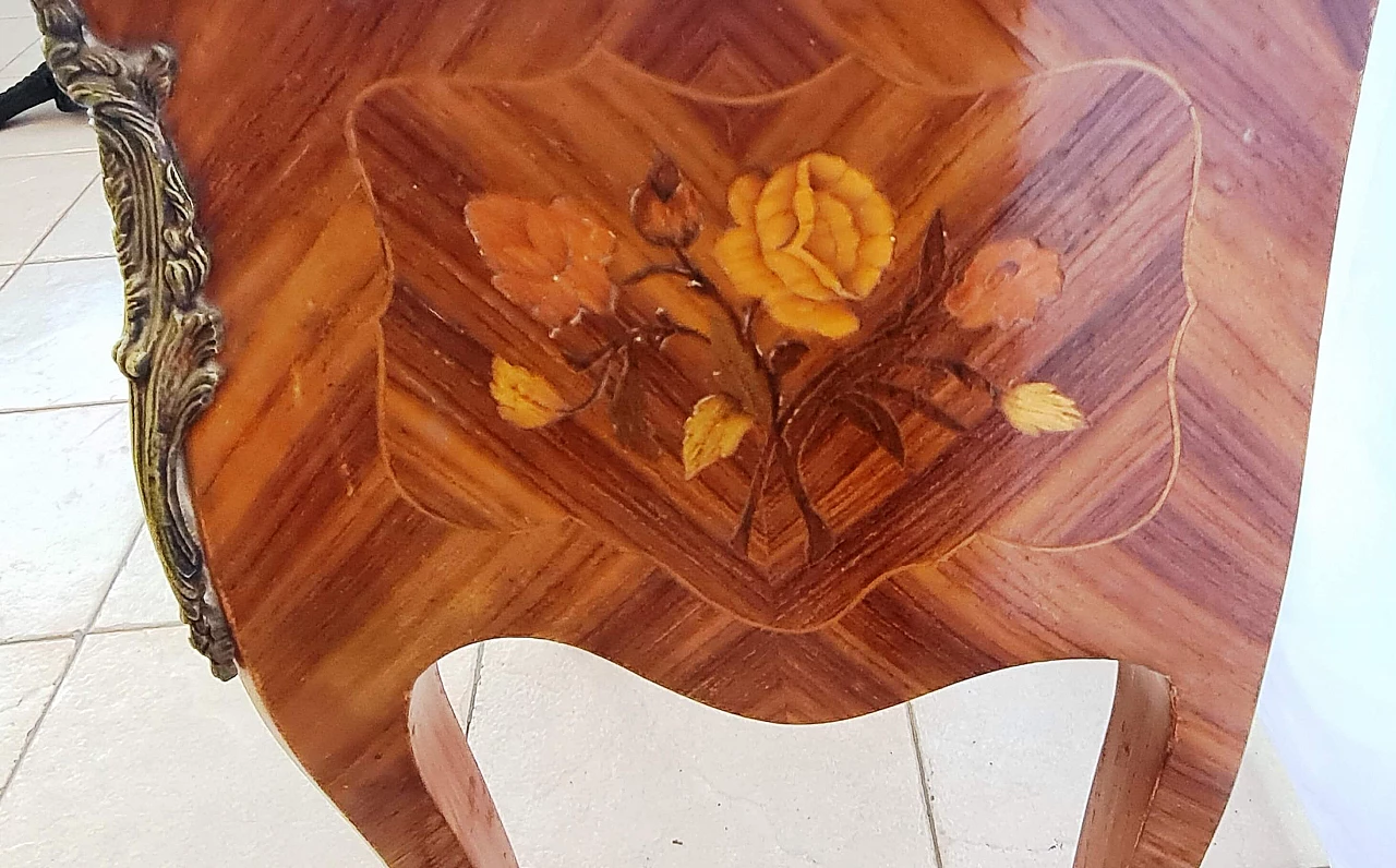 Pair of bedside tables inlaid with marble, 20th century 1204508