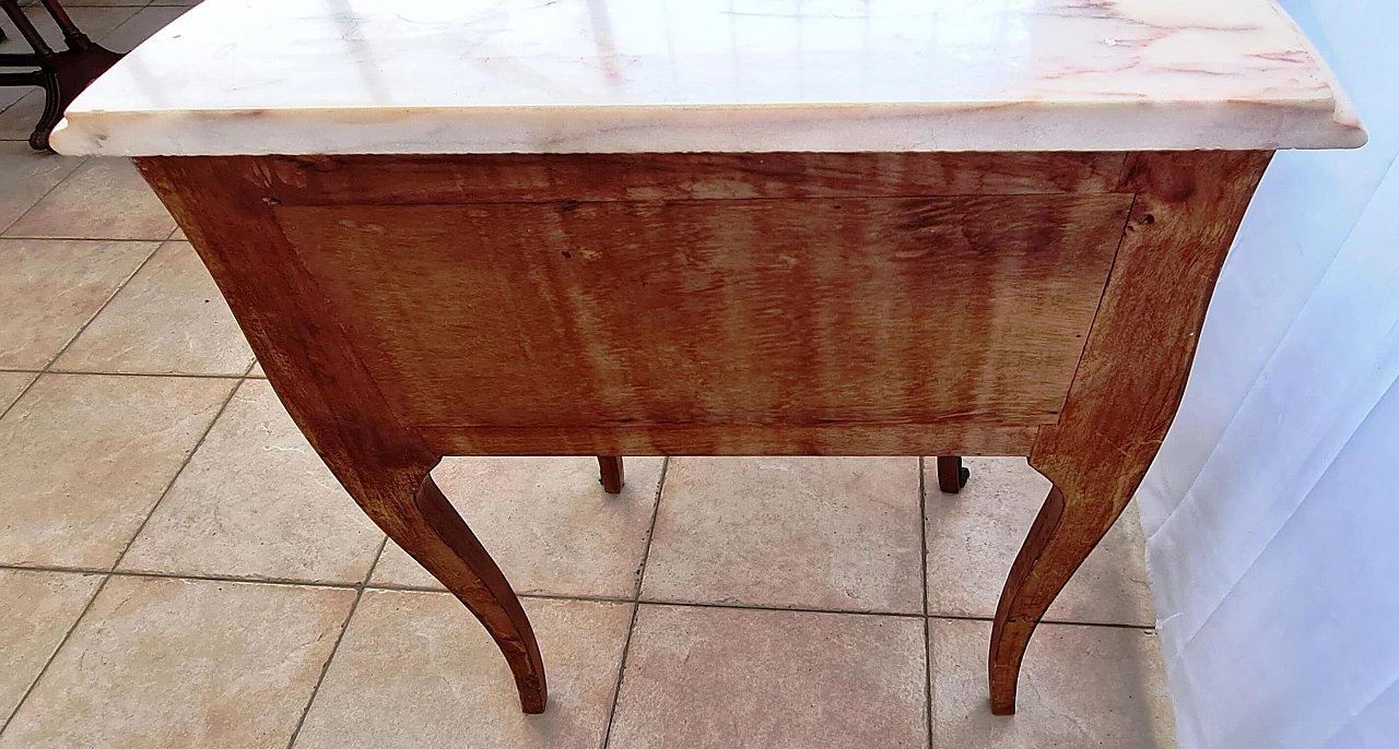 Pair of bedside tables inlaid with marble, 20th century 1204512