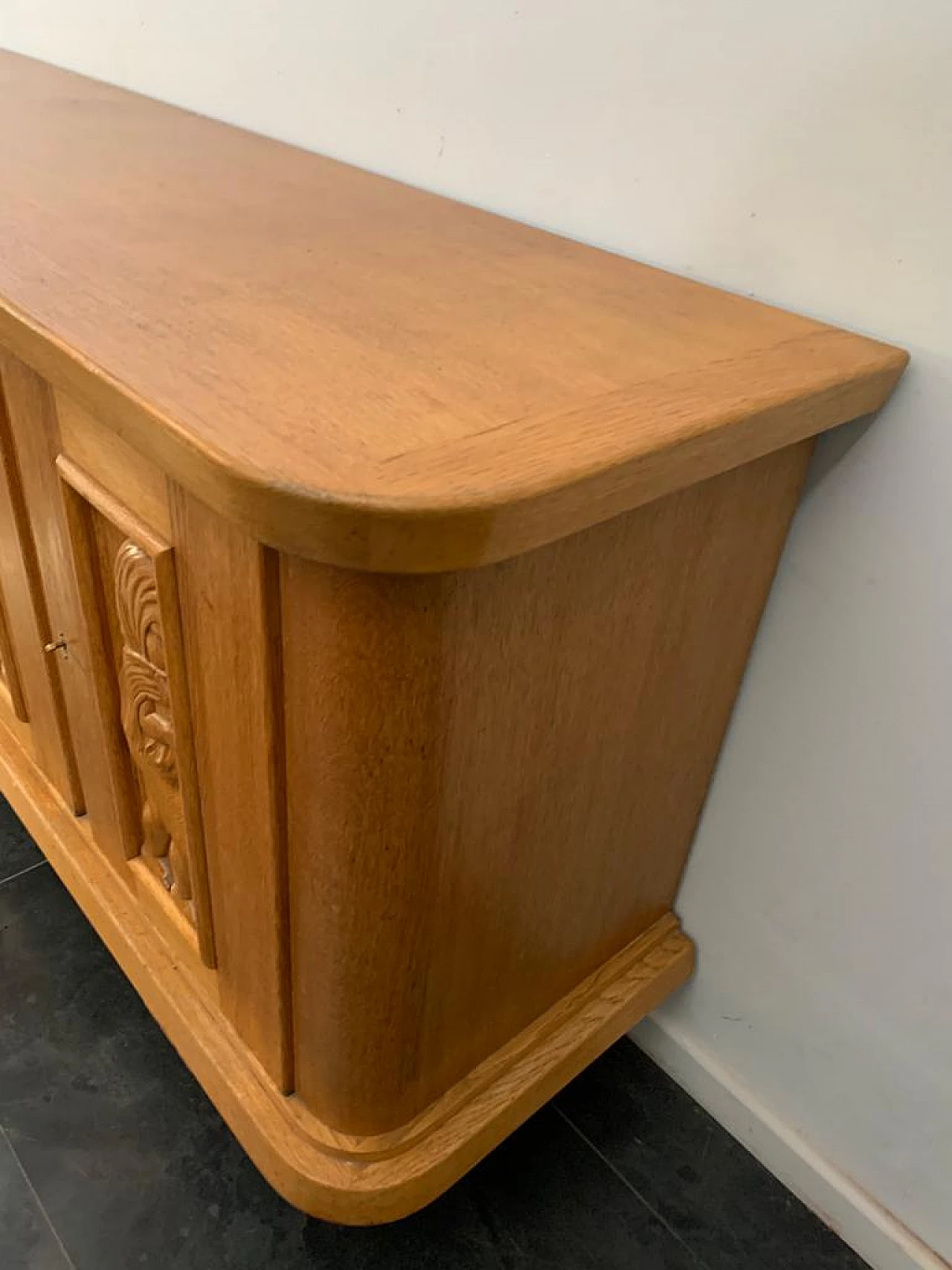 Ash wood sideboard with carved panels, 1930s 1204584