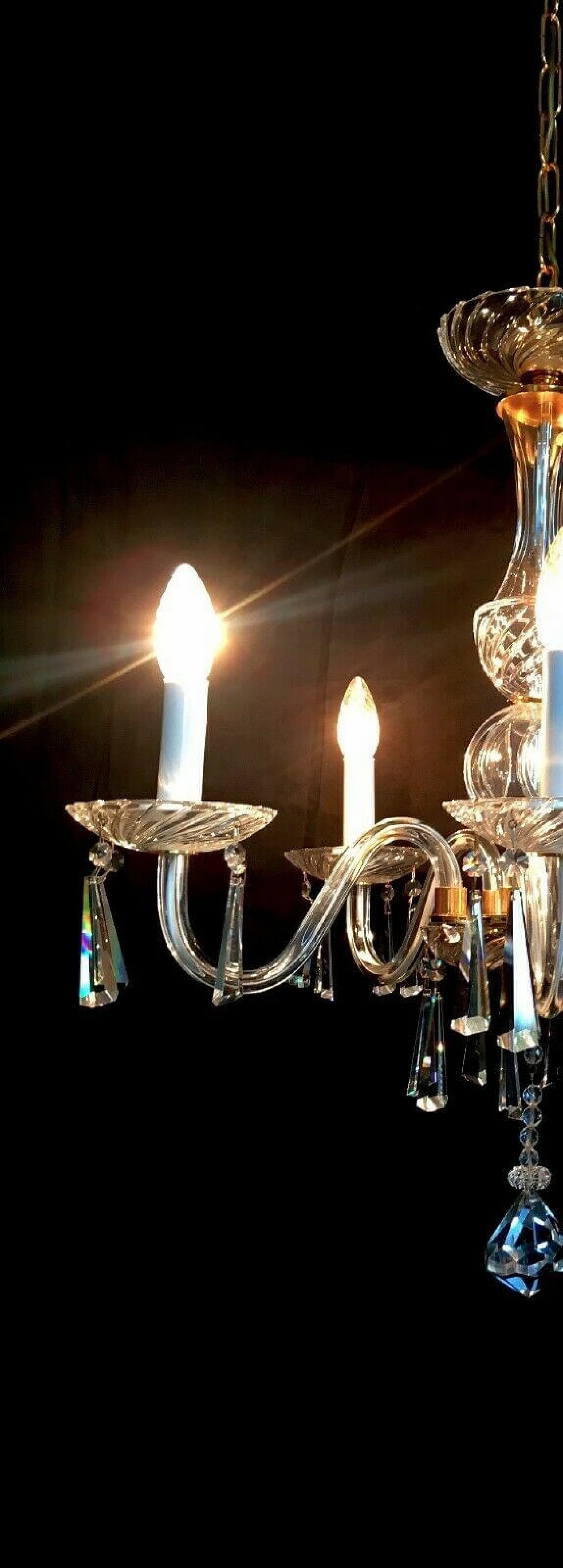 Lampadario in vetro di Murano di Italamp, anni '80 1204596