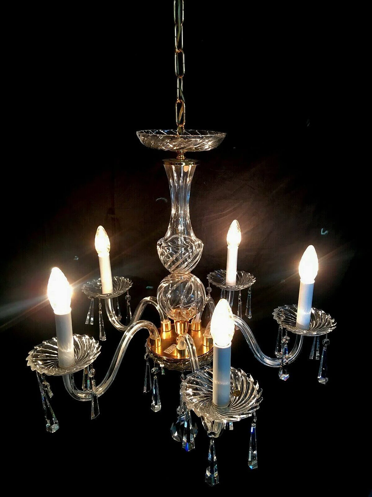 Lampadario in vetro di Murano di Italamp, anni '80 1204597