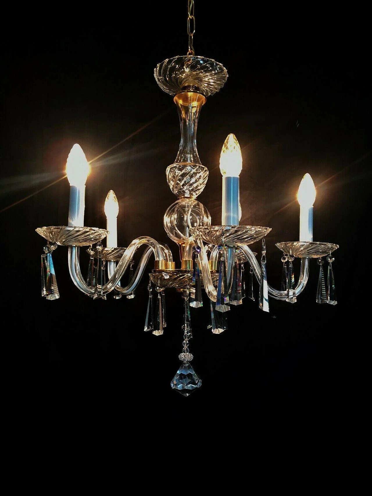 Lampadario in vetro di Murano di Italamp, anni '80 1204599