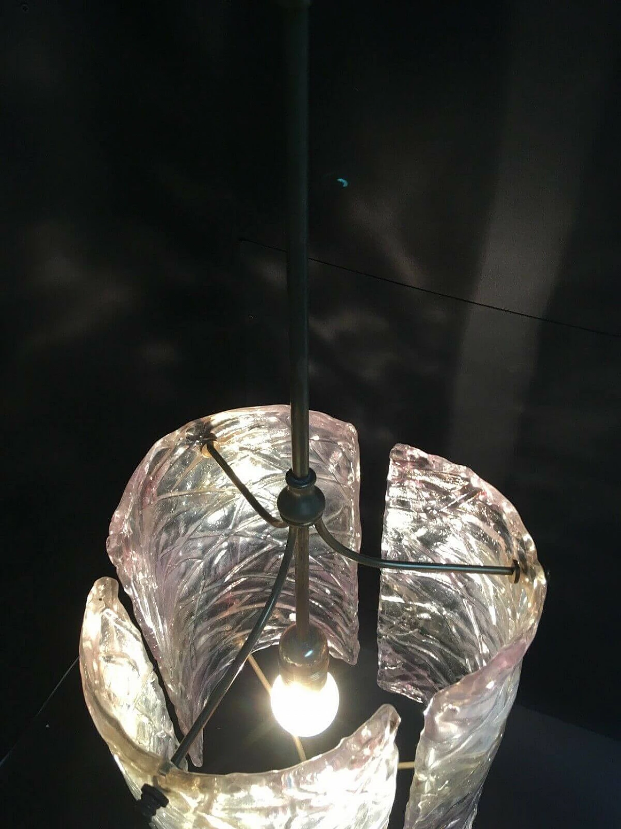 Lampadario in vetro di Murano, anni '60 1204873