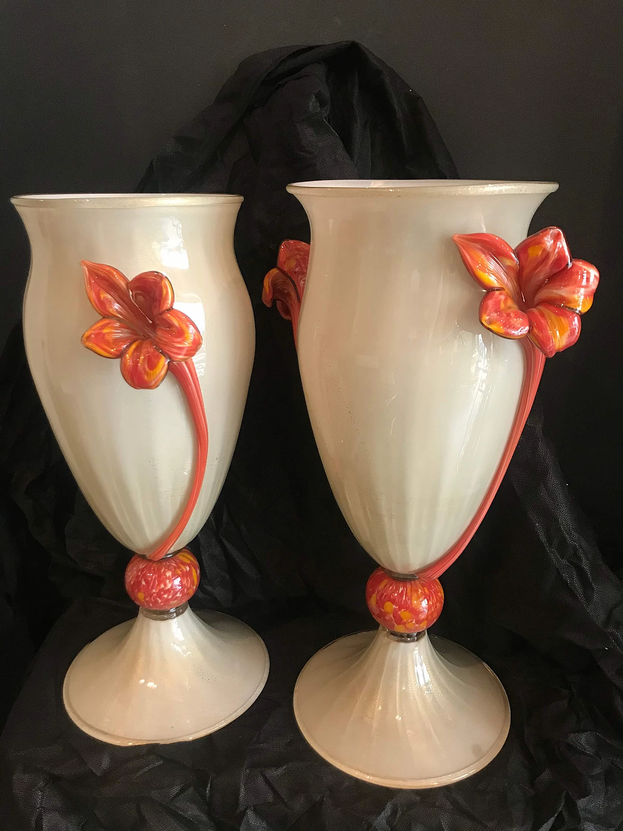 Pair of Murano glass vases, 1940s 1204927