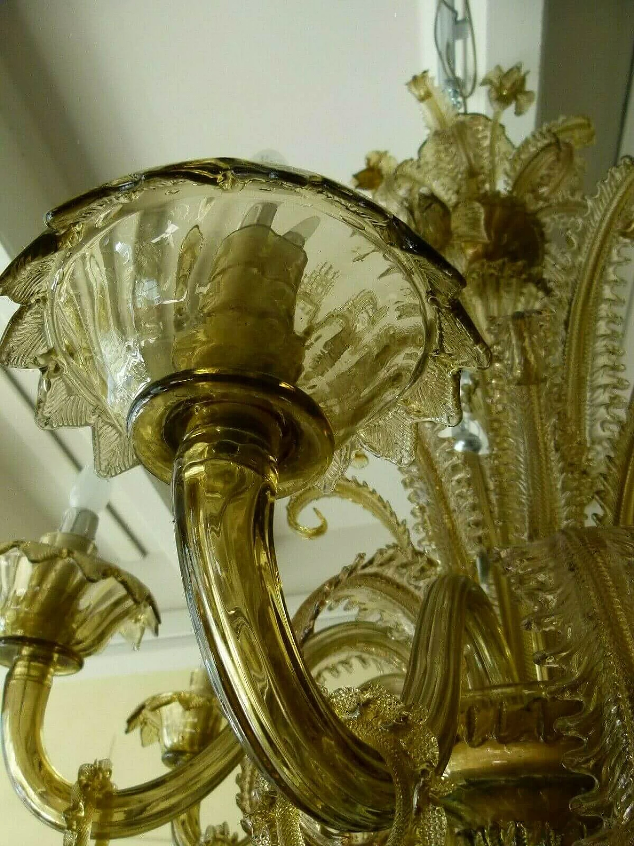 Lampadario in vetro di Murano di Cesare Toso, anni '40 1205024
