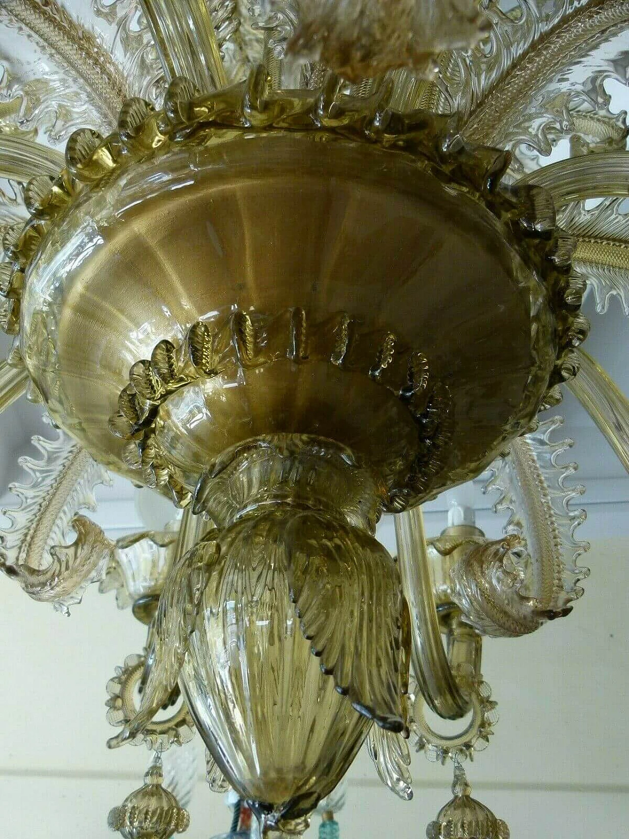 Lampadario in vetro di Murano di Cesare Toso, anni '40 1205026