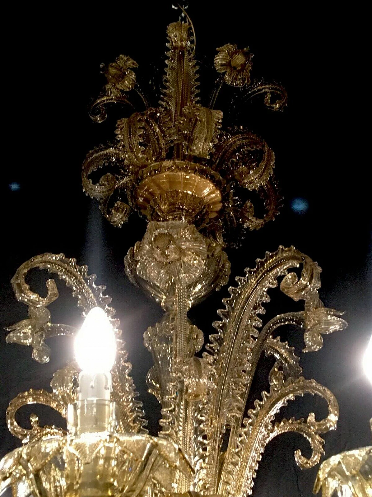 Lampadario in vetro di Murano di Cesare Toso, anni '40 1205030