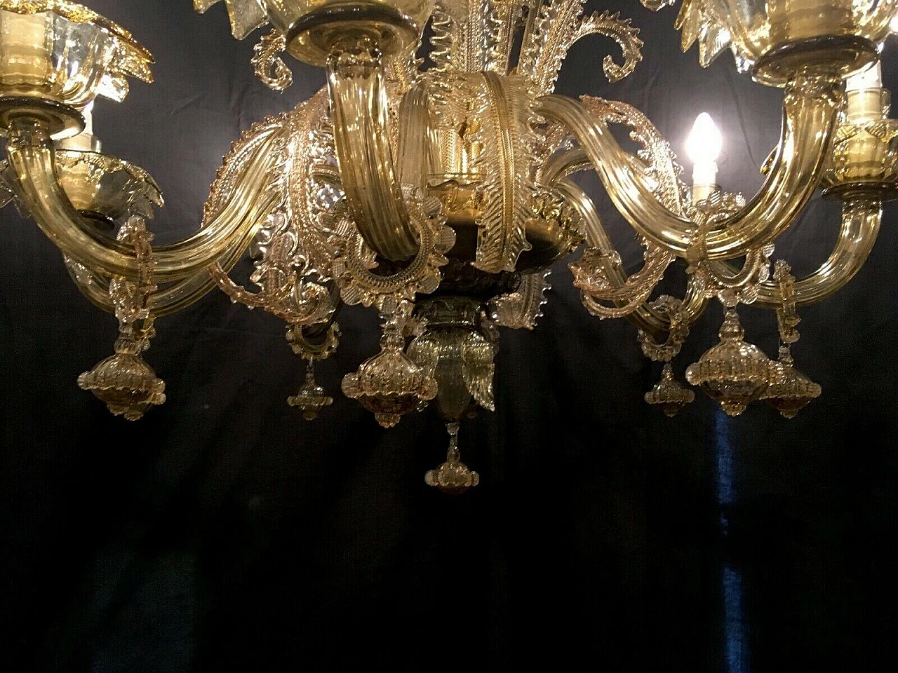 Lampadario in vetro di Murano di Cesare Toso, anni '40 1205031