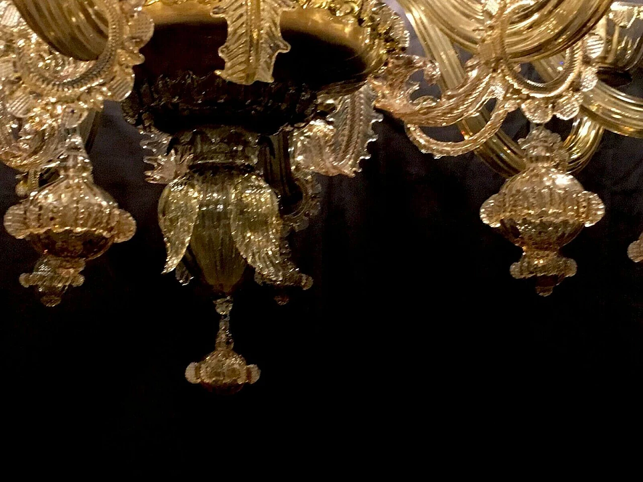 Lampadario in vetro di Murano di Cesare Toso, anni '40 1205032