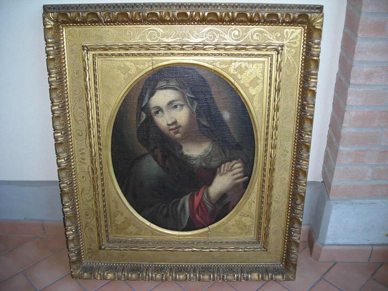 Dipinto olio su tela di Madonna, '700 1205217