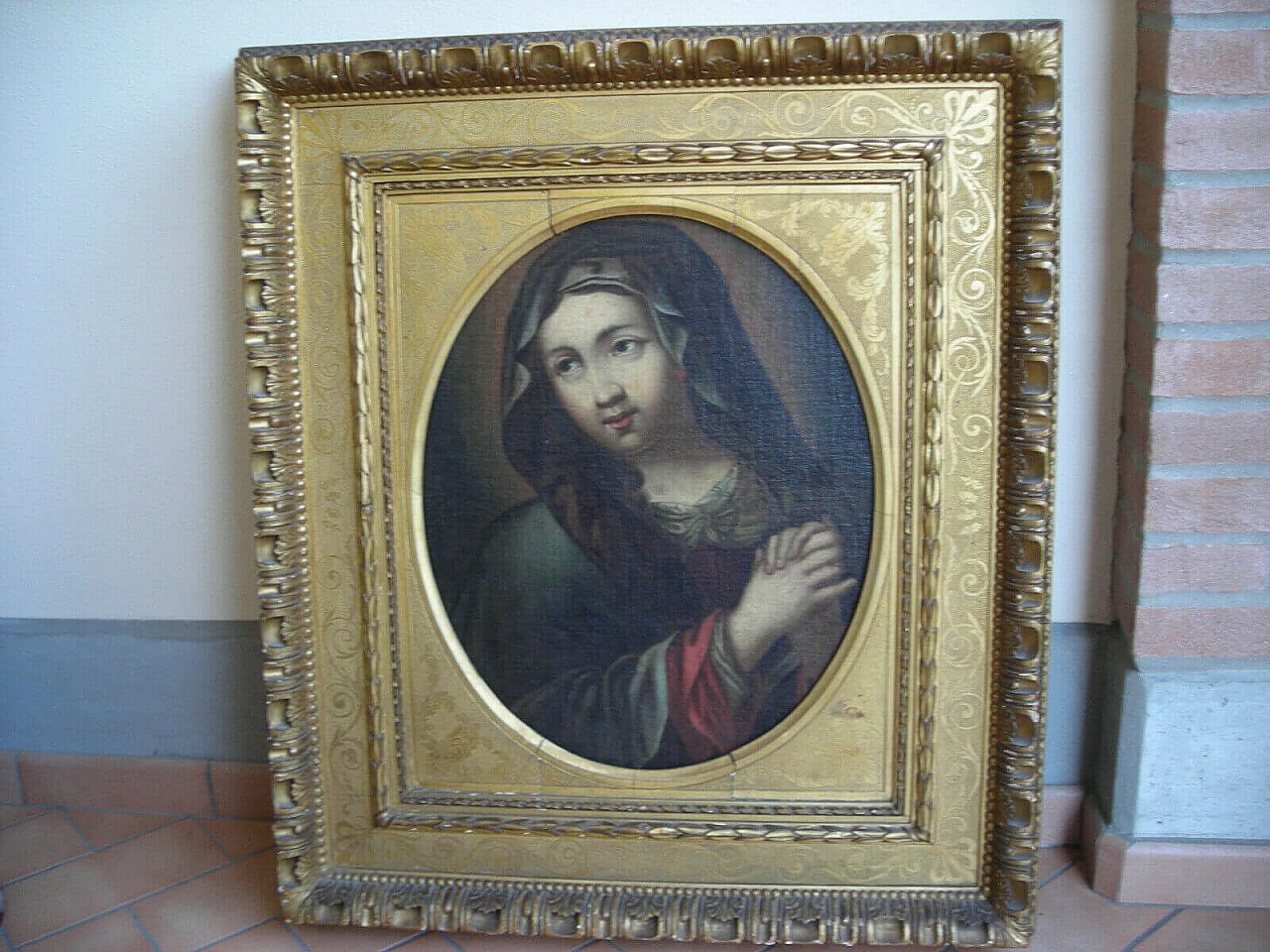 Dipinto olio su tela di Madonna, '700 1205218
