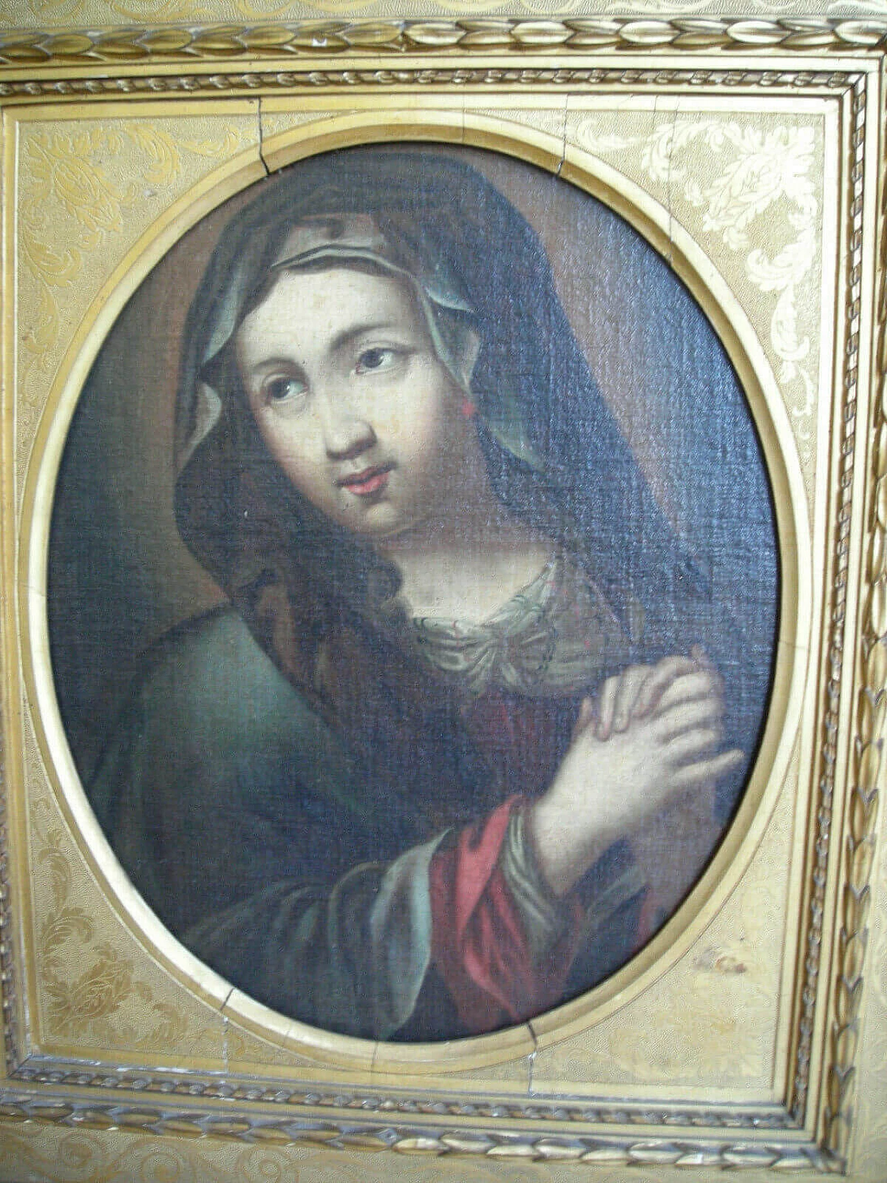Dipinto olio su tela di Madonna, '700 1205219