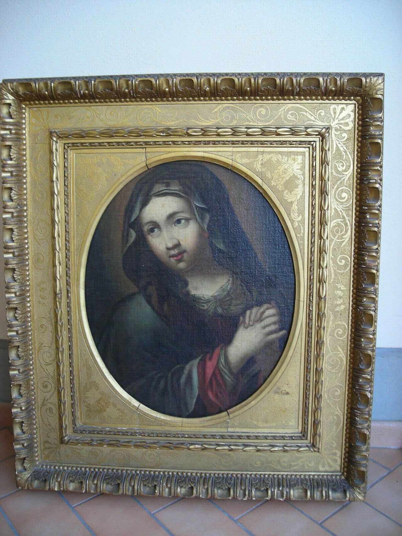 Dipinto olio su tela di Madonna, '700 1205228